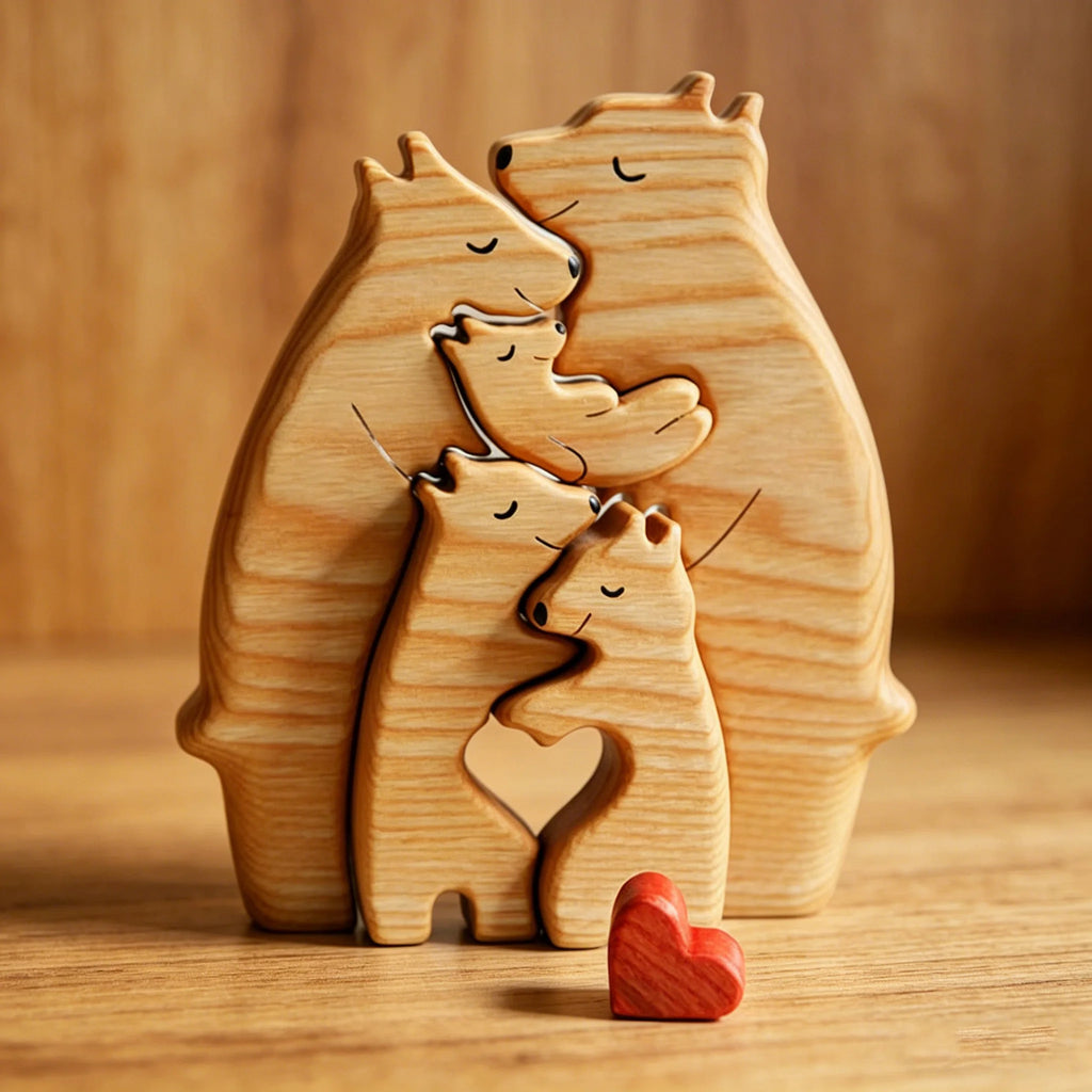 Art Puzzles Free Custom Wooden Bear Home Puzzles Custom Name Warm Gifts Anniversary Birthday Gifts Christmas Home Decor Ornament